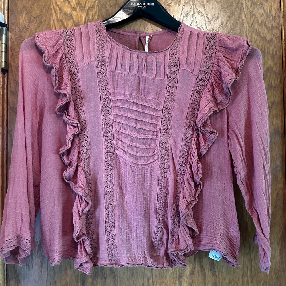 Free People Gauzy Cropped Top Size Medium